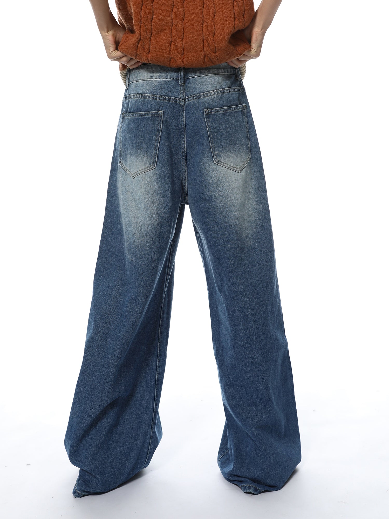 Oceanic Waves Wide-Leg Jeans