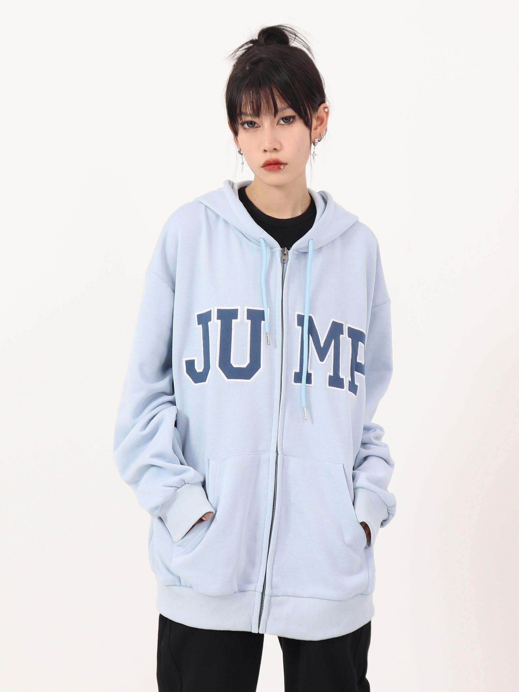 Casual Hoodie with Big Logo Zipper - chiclara