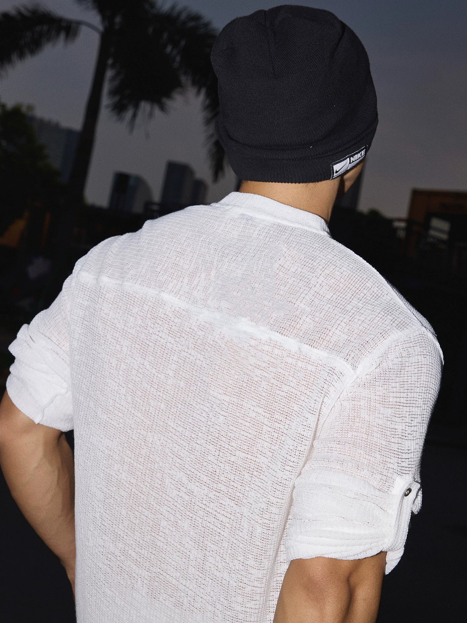 White Noise Sheer Textured Shirt