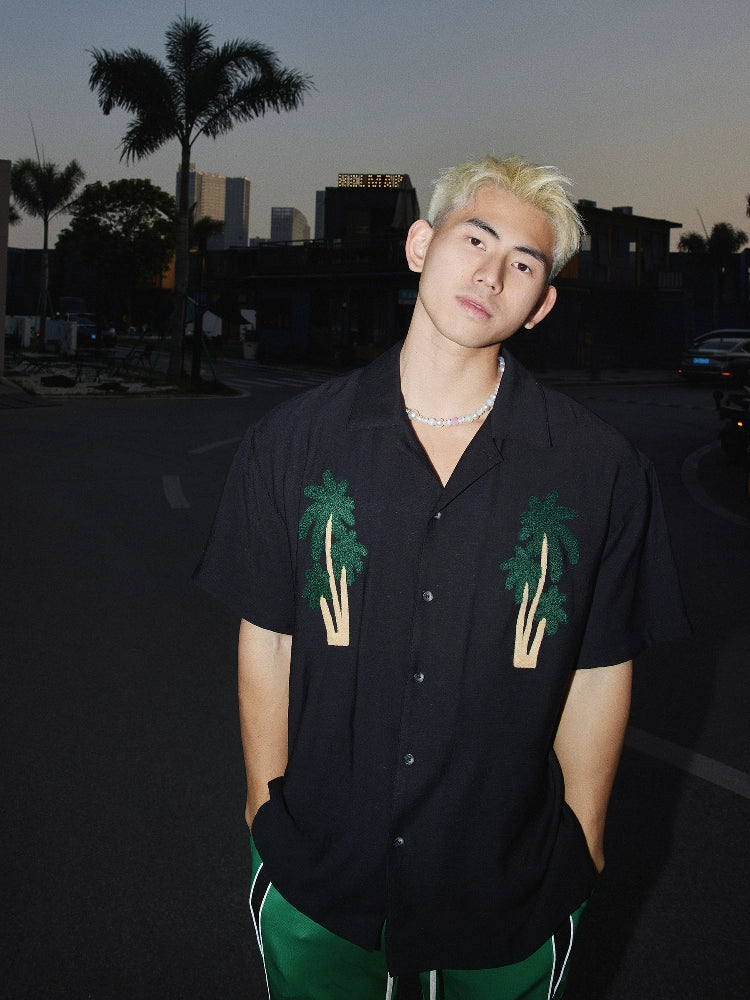 Palm Tree Embroidered Shirt