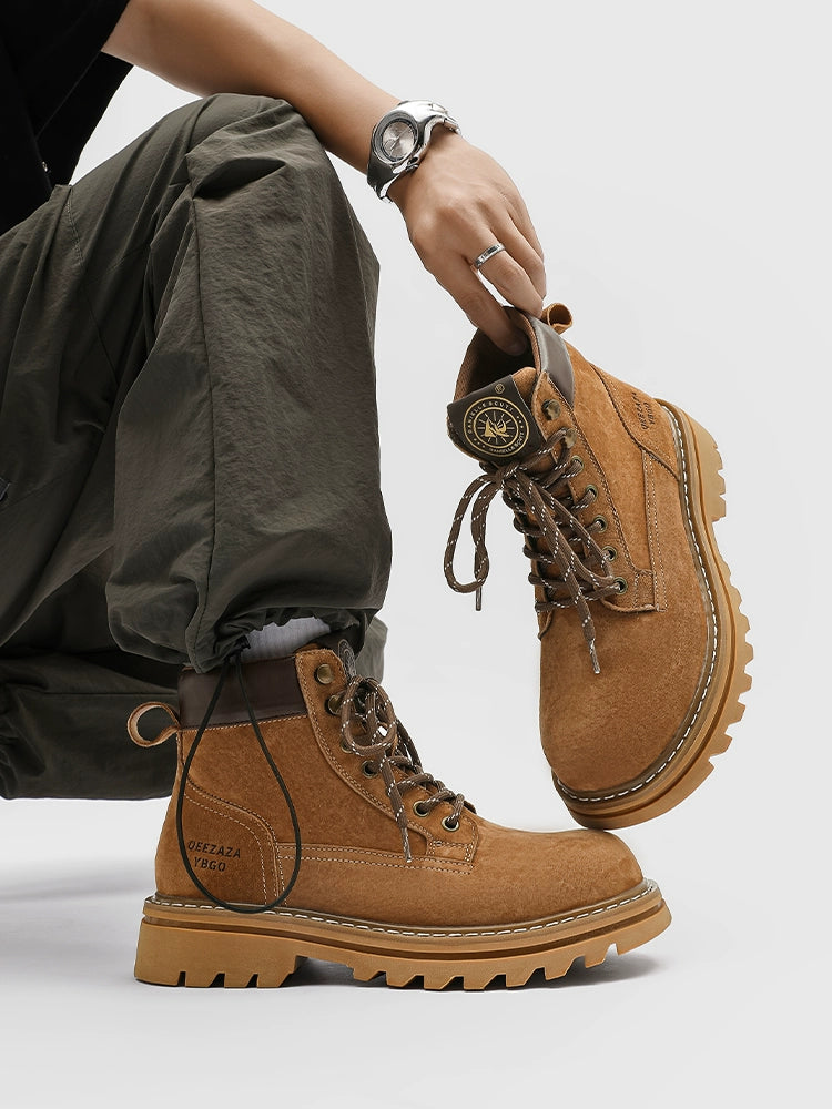 Classic Suede Lace-Up Boots