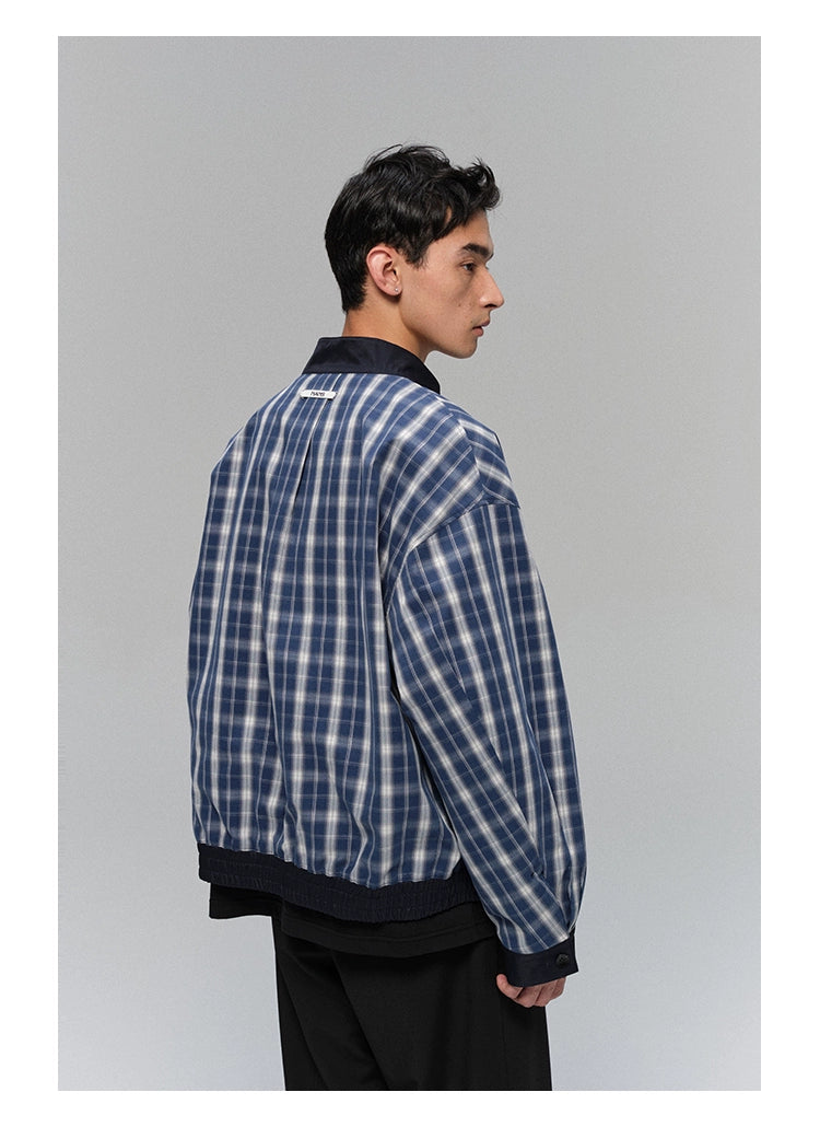 Plaid-Lined Reversible Harrington Jacket