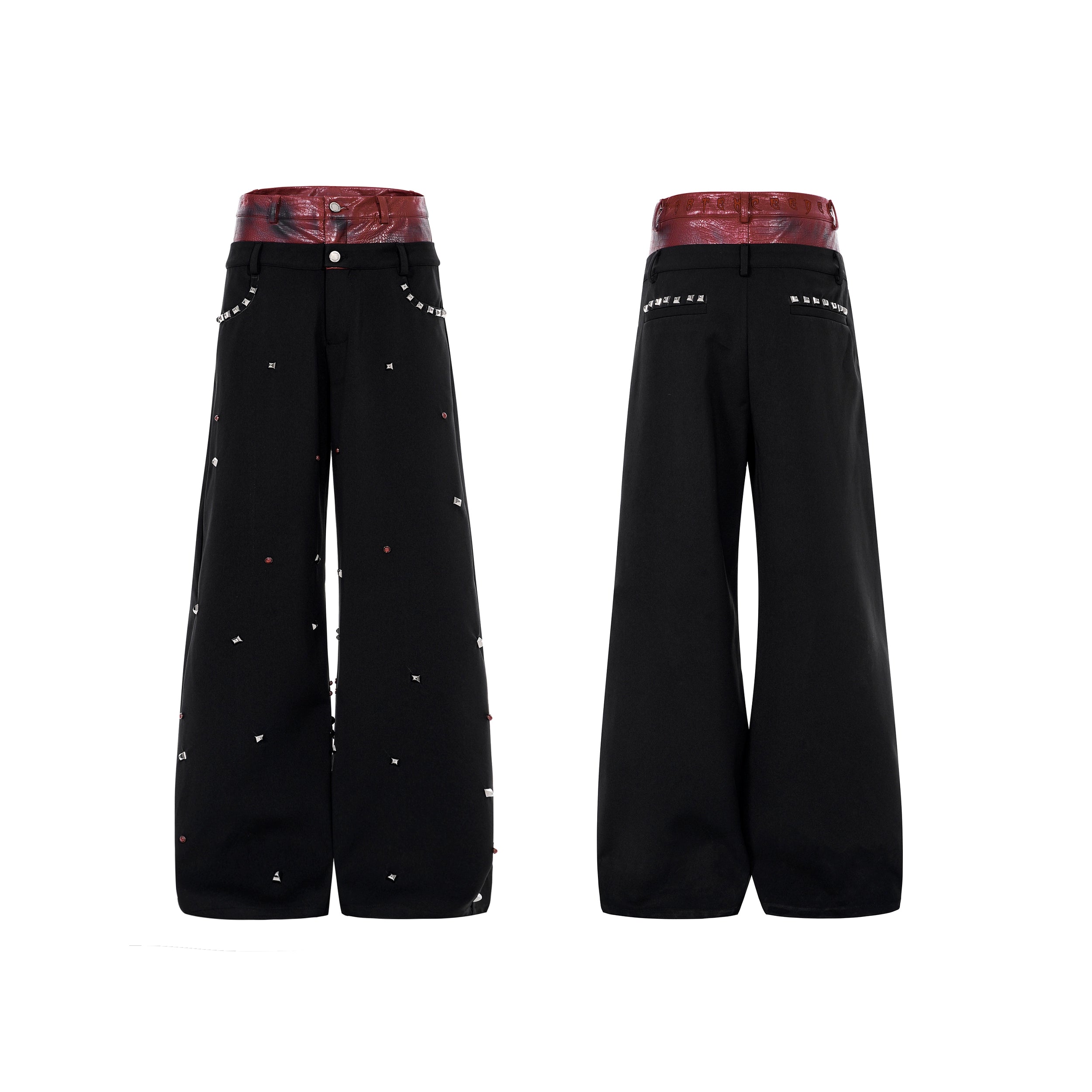 Crimson Relic Studded Blazer and Pants Setup