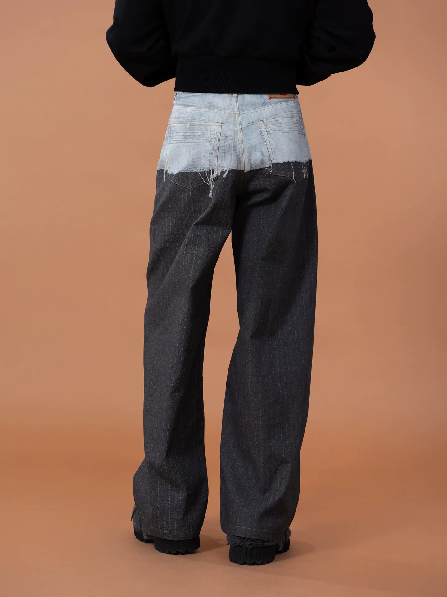 Pinstripe Splice Denim Yoke Trousers