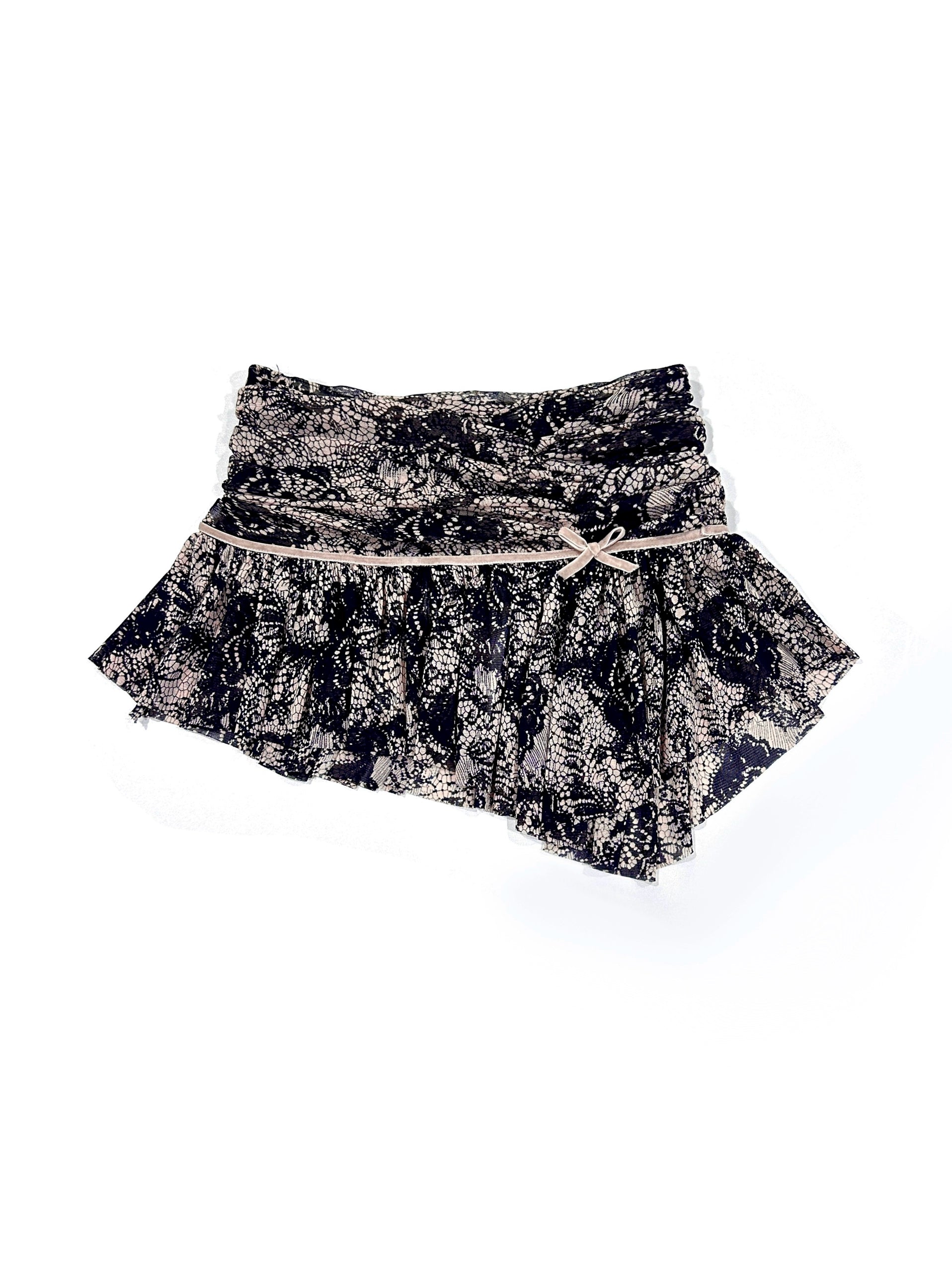 Blush Serpent Drape Ruffle Skirt