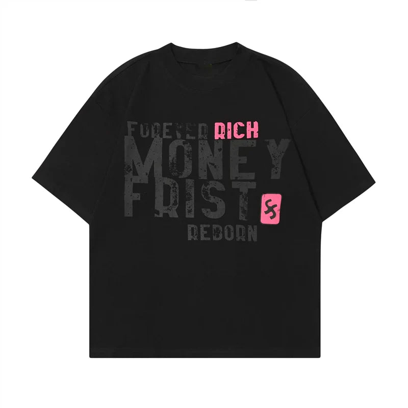 Grafischer Druck übergroßer T -Shirt