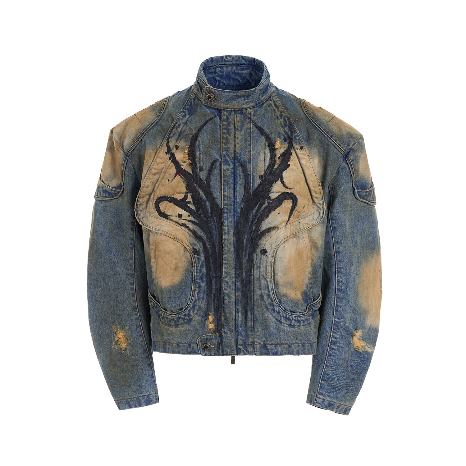 Distressed Tribal Denim Jacket and Jeans Setup