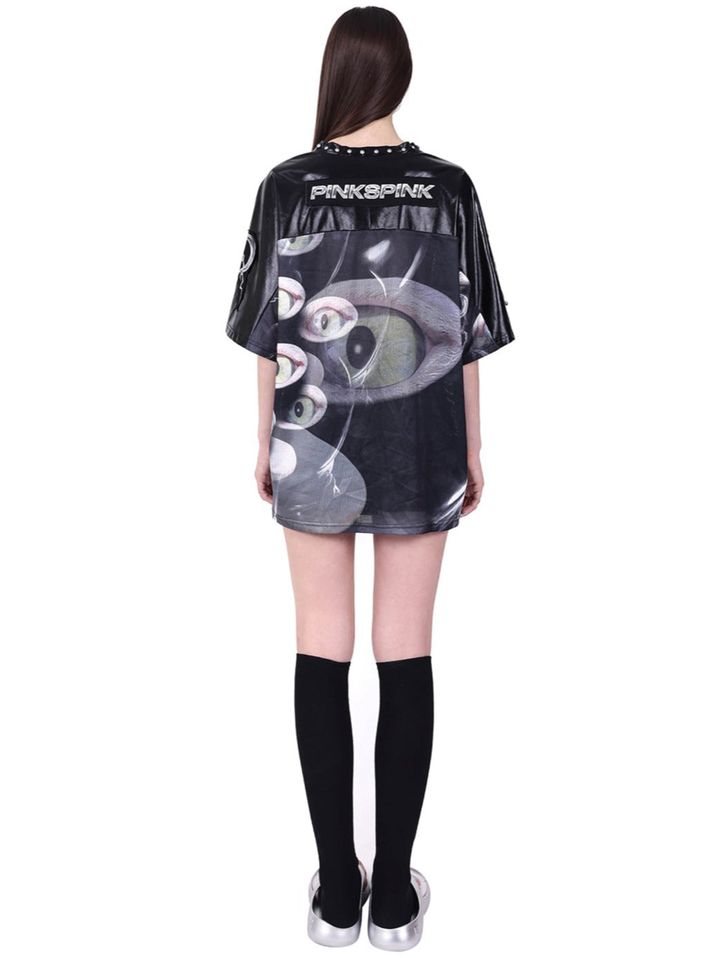 PINKSPINK Surreal Eyes Oversized T-Shirt - Black Multi