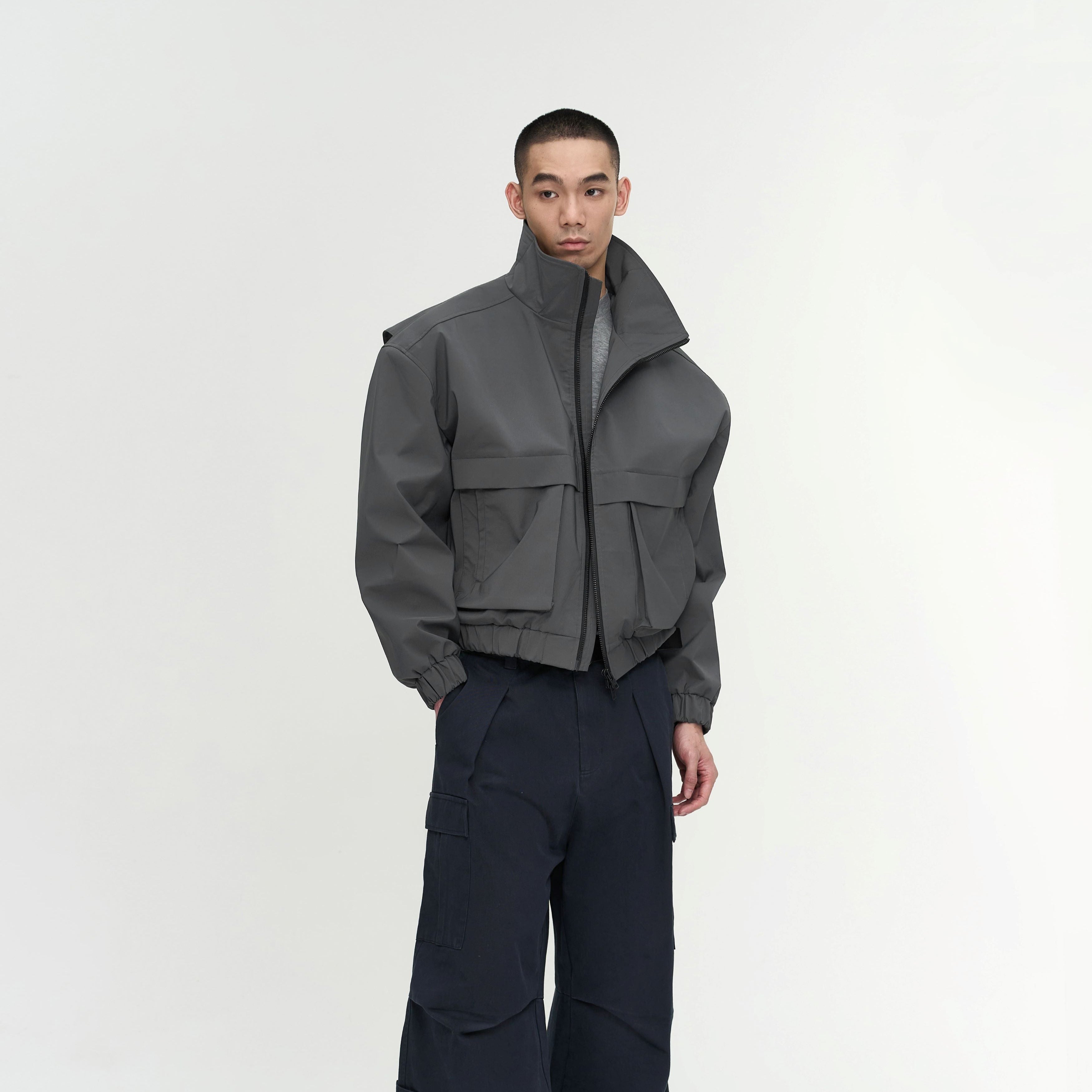 Water-Repellent Stand-Collar Jacket