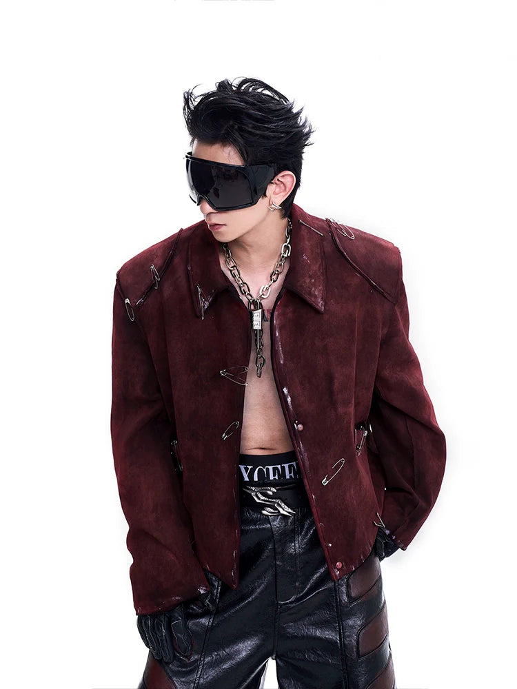Safety Pin Burgundy Jacket