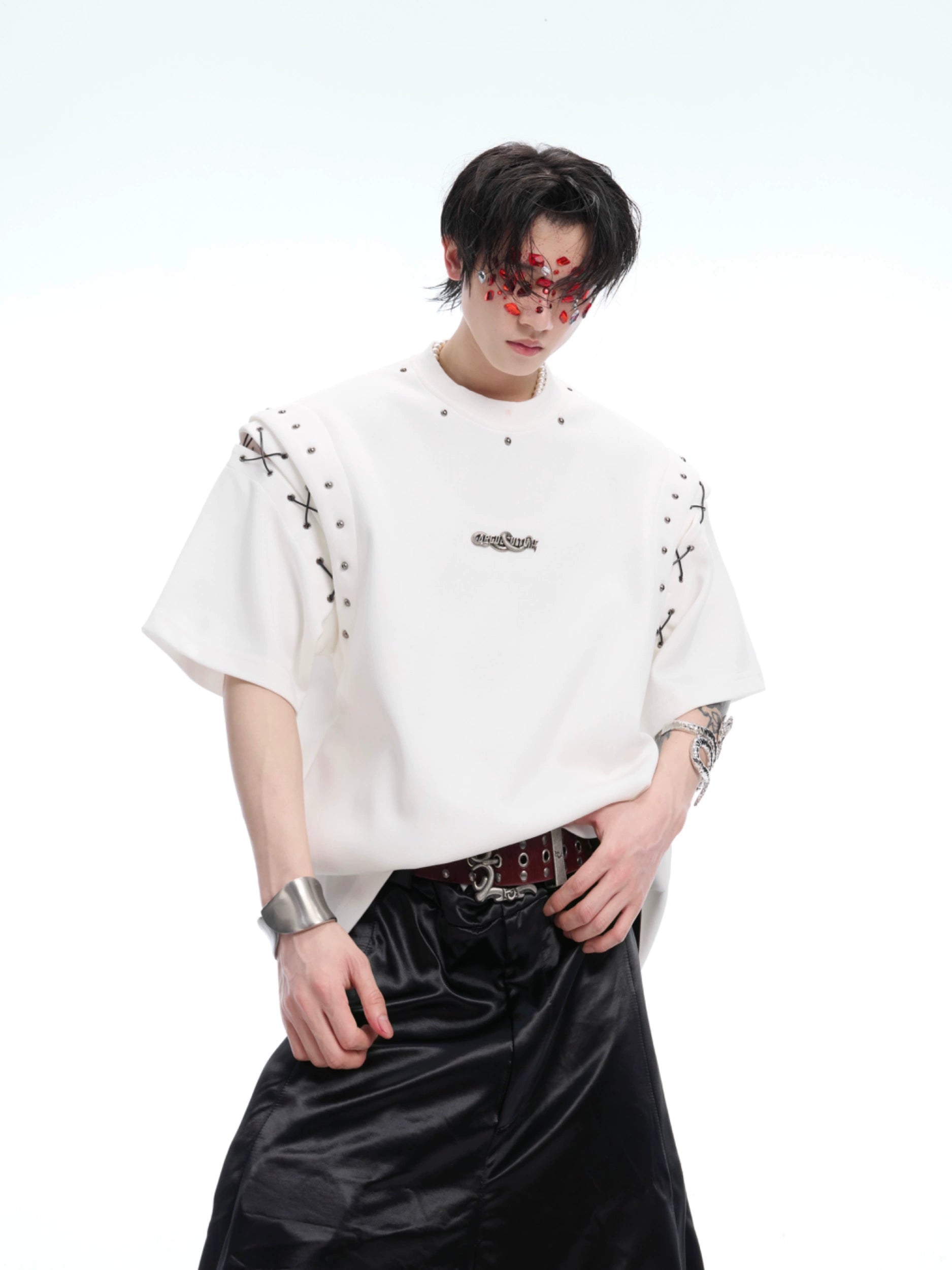 Crystal Wing White Cotton Tee