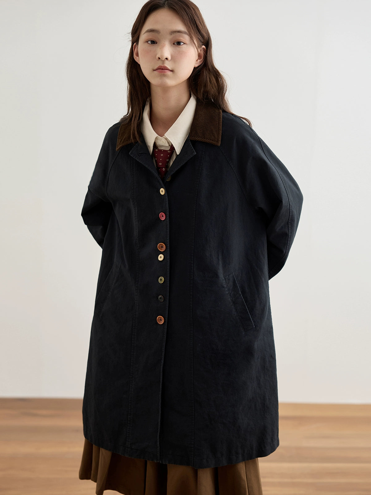 octopusme Vintage-Inspired Oversized Coat - Multi-Color