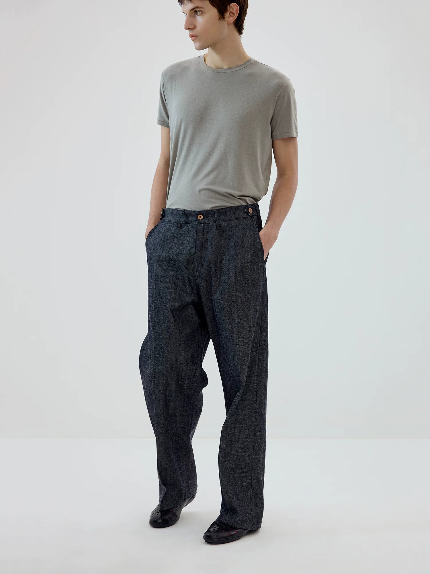 Selvedge Drift Wide-Leg Trousers