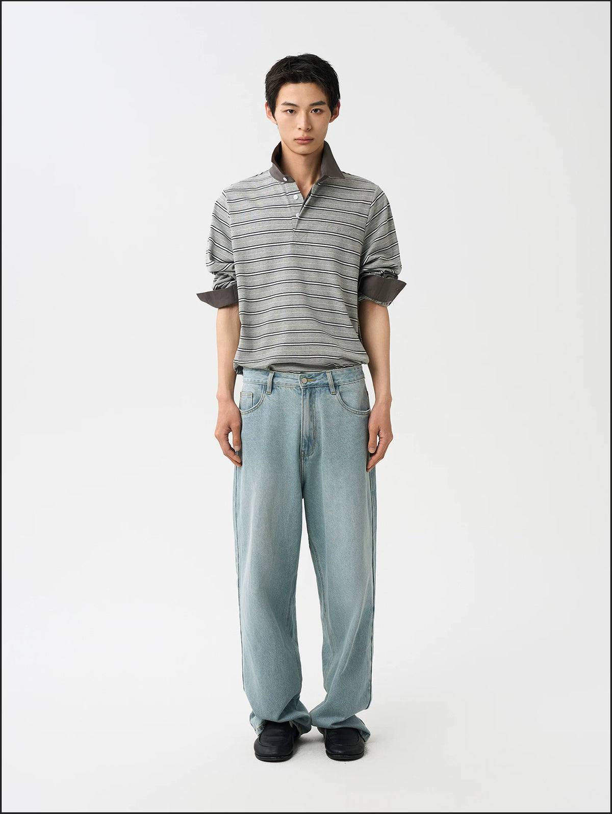 Ashbourne Striped Long-Sleeve Polo