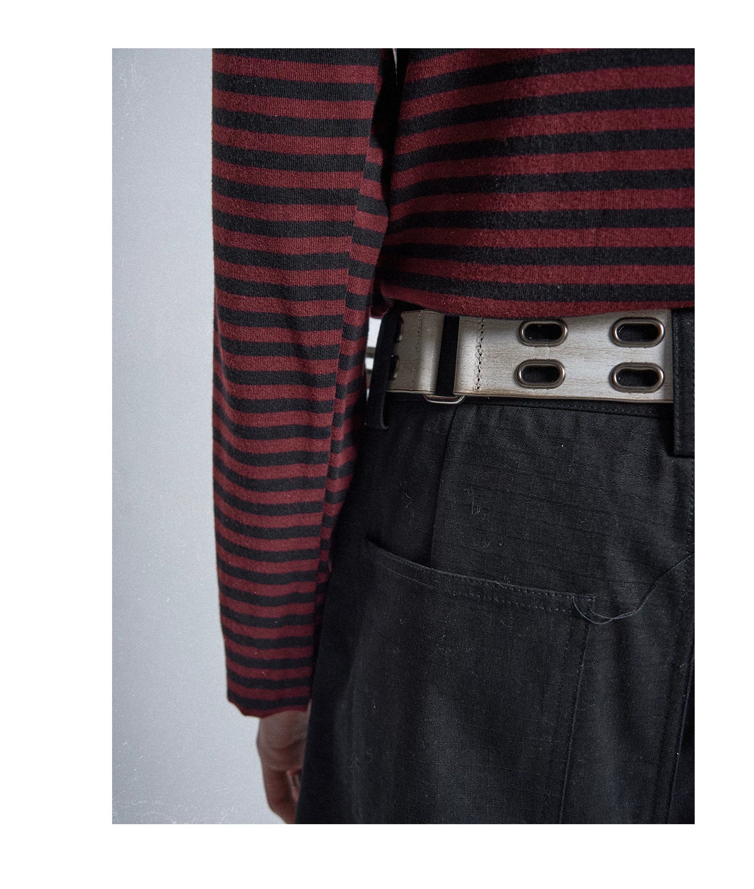 White Industrial Grommet Buckle Belt