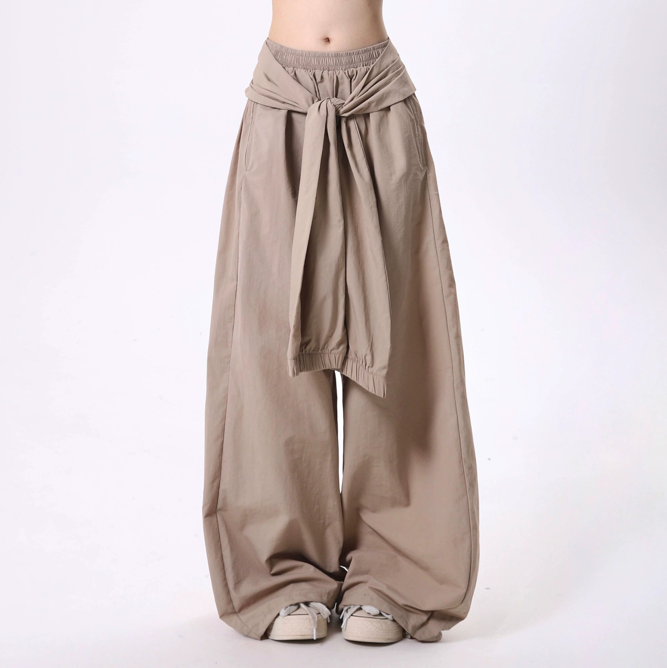 Tie-Front Balloon Pants