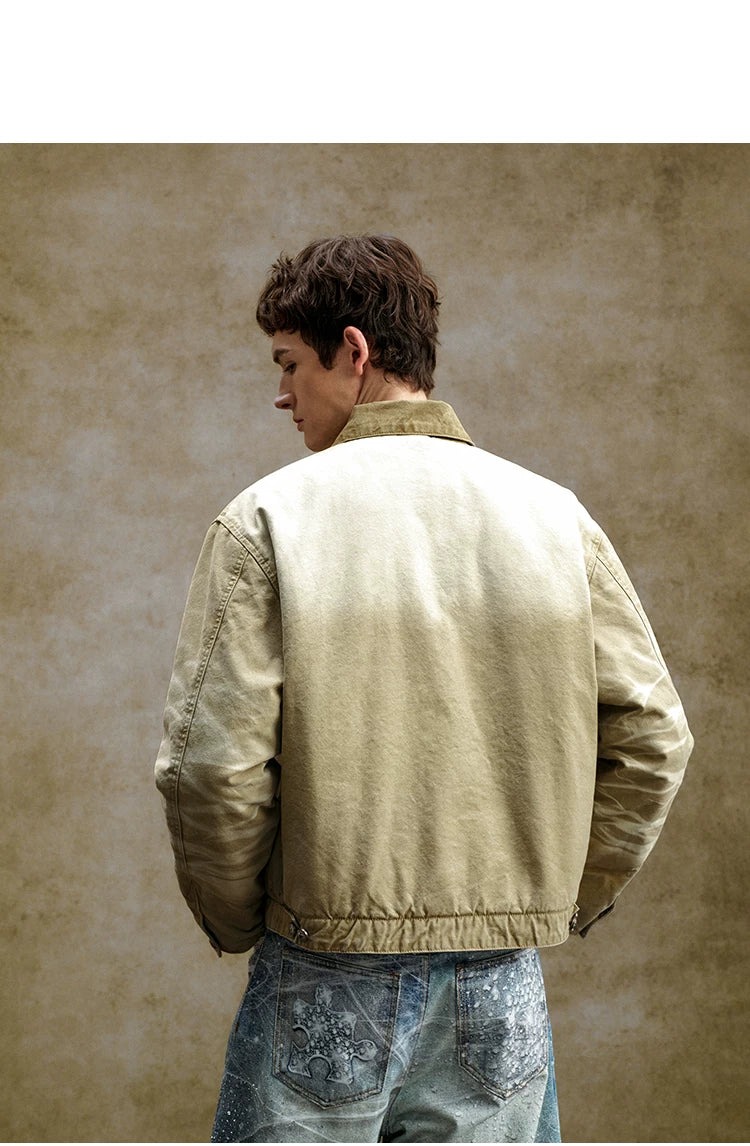 Embroidered Toggle Front Utility Jacket
