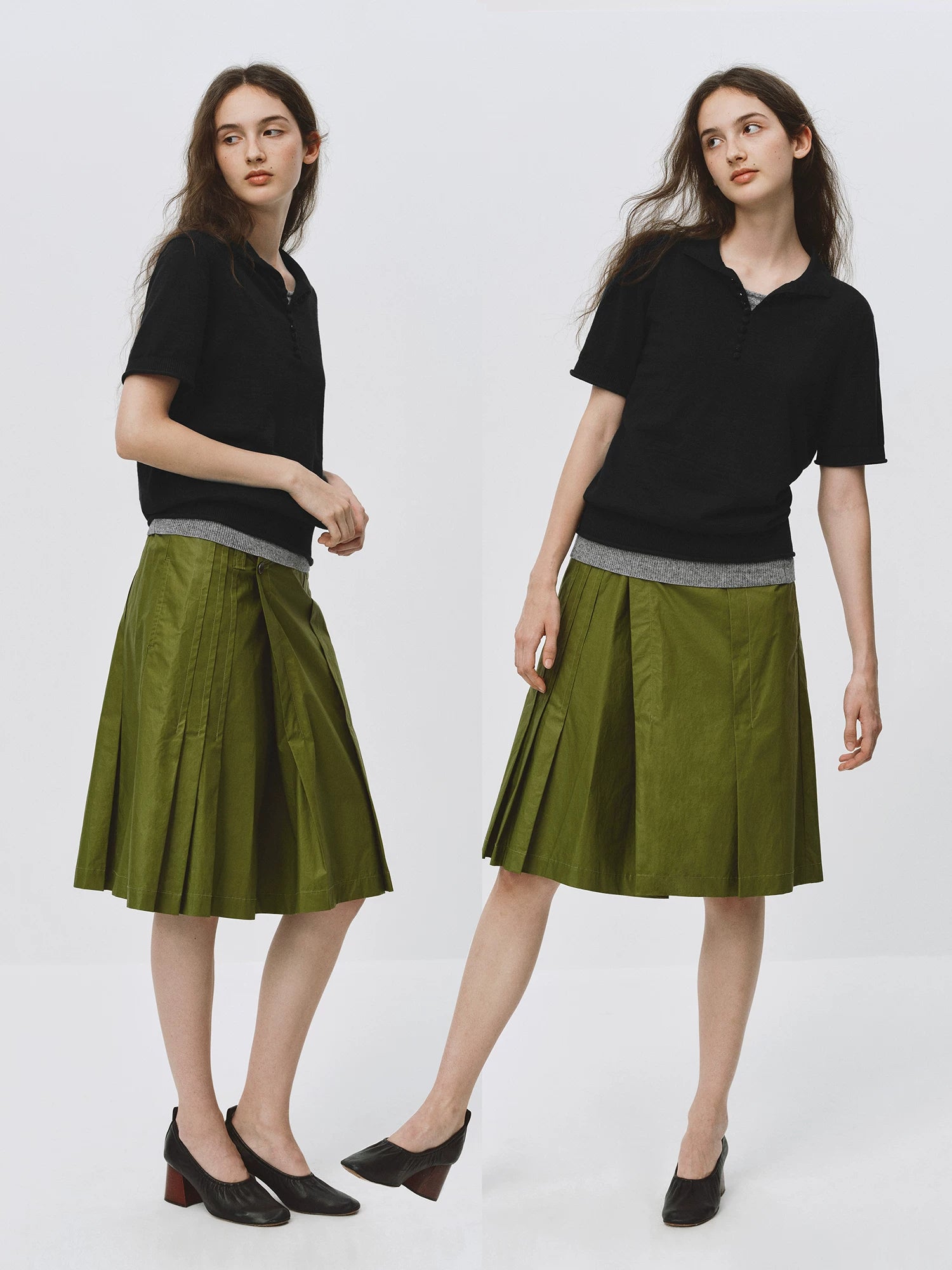 Wrap Pleat Tech Skirt