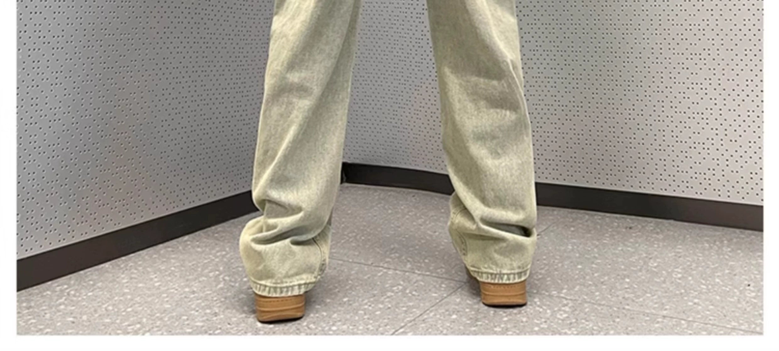 Distressed Wide-Leg Jeans