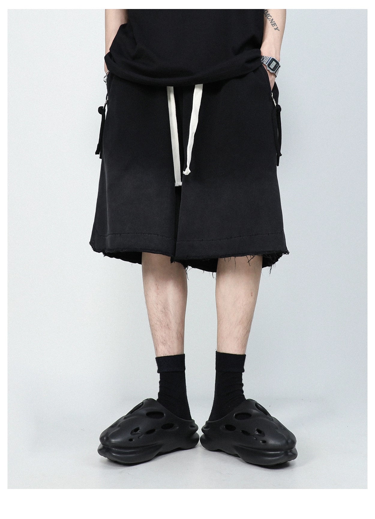 Raw Edge Fade Sweat Shorts