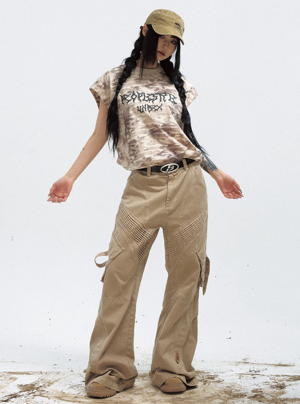 Men's Punk Letter Wash Vest Top