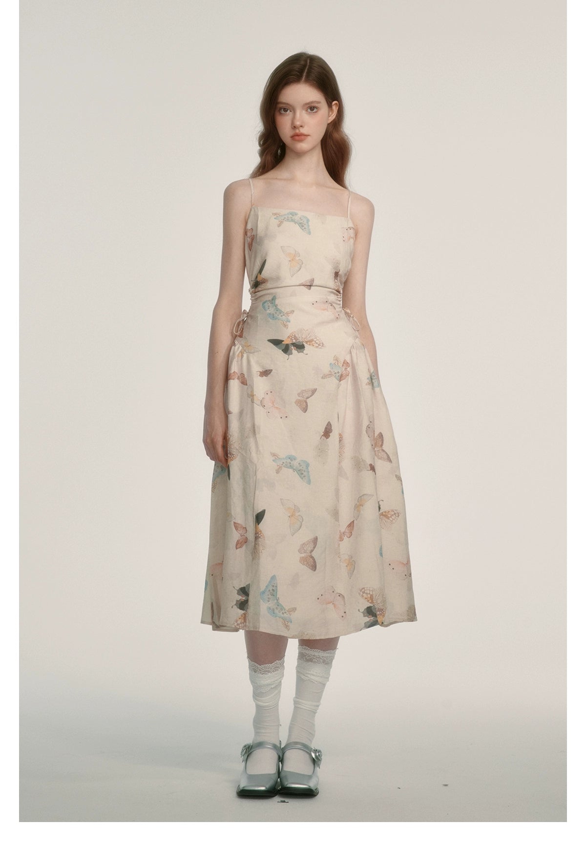 Butterfly Print Spaghetti Strap Dress