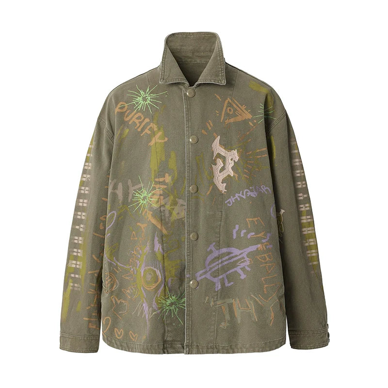 Pulp Printed Work Jacket - chiclara