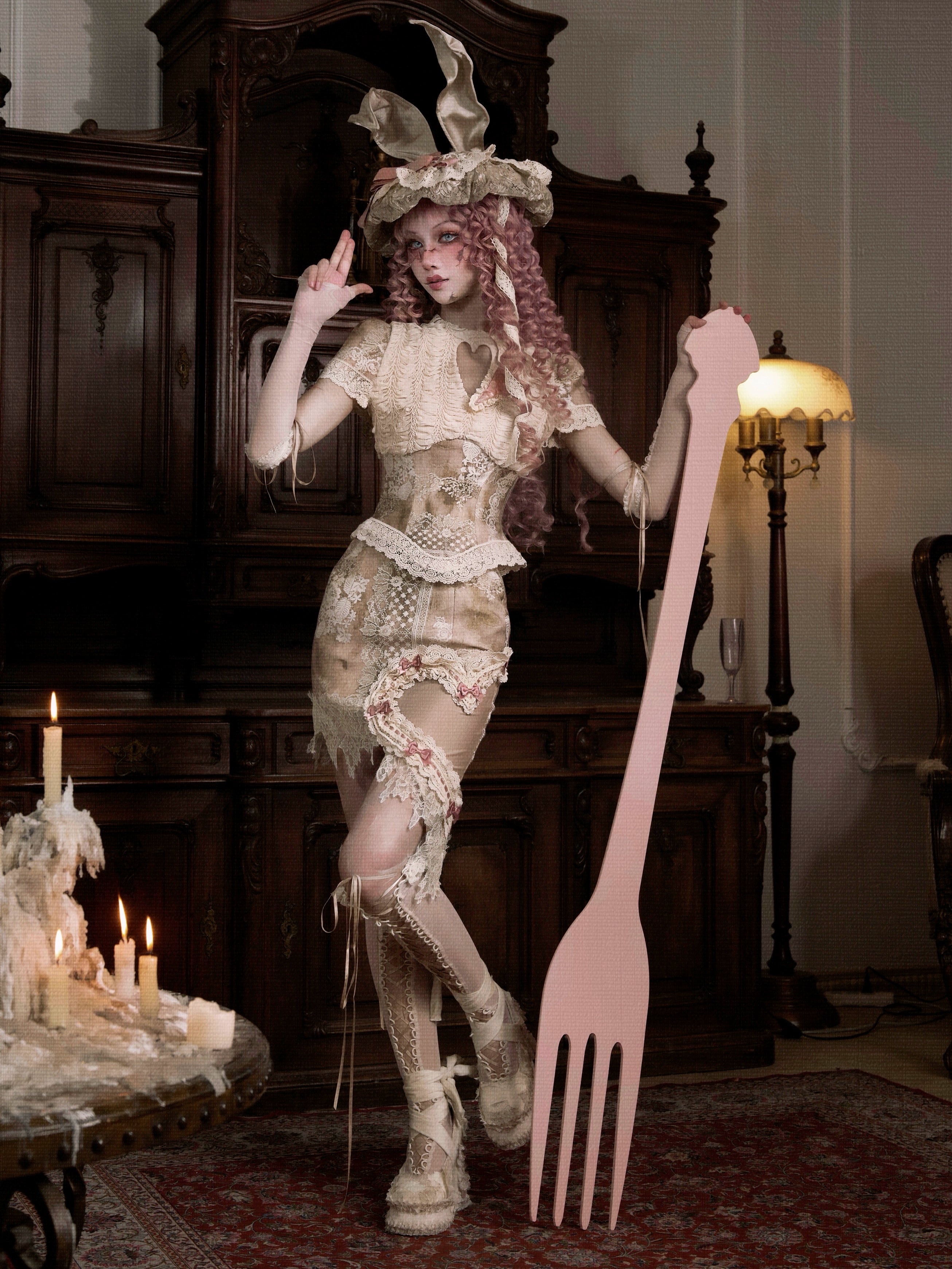 Vintage Lace Patchwork Corset Top