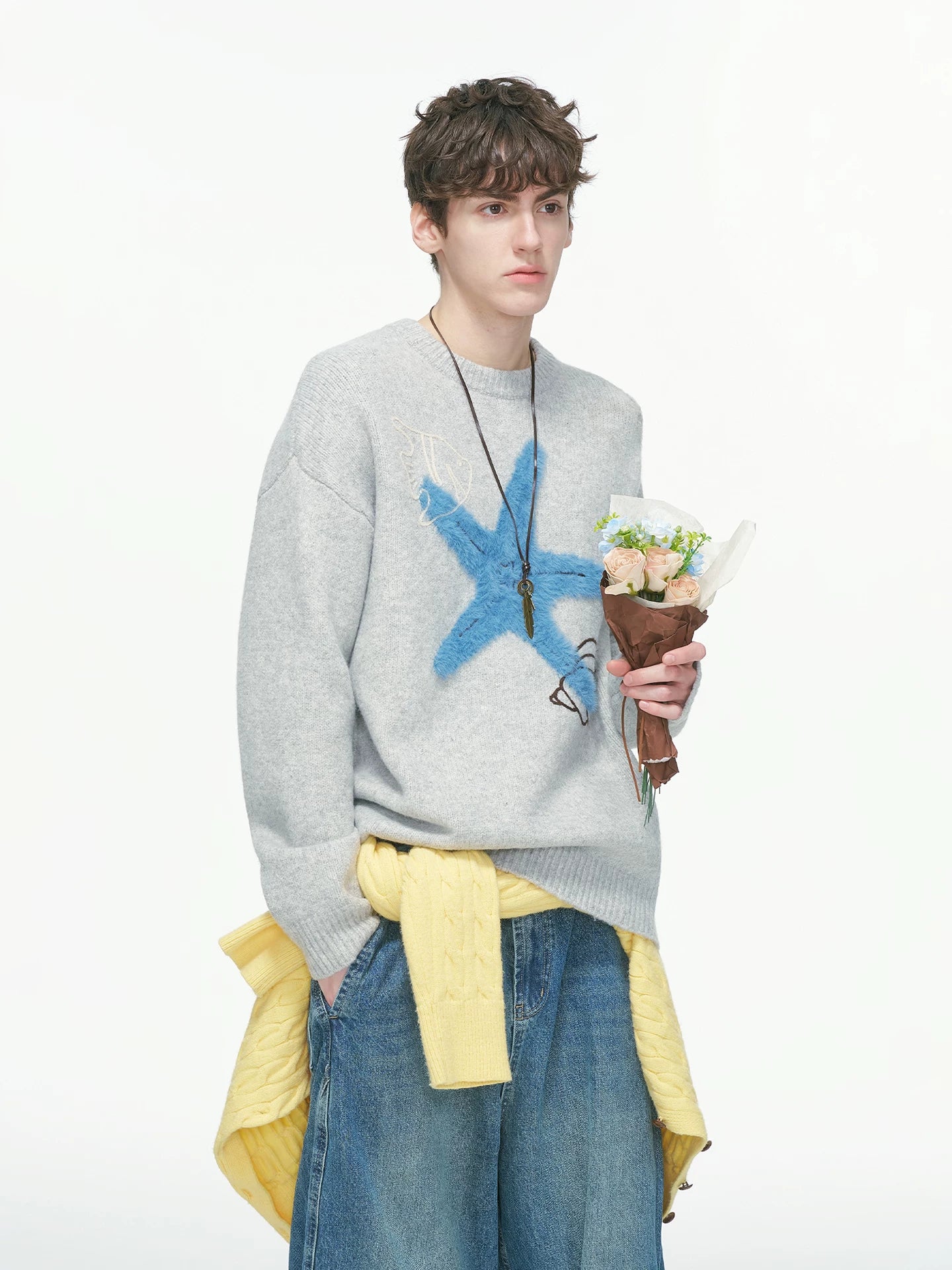 Seastar Sketch Fuzzy Knit Sweater