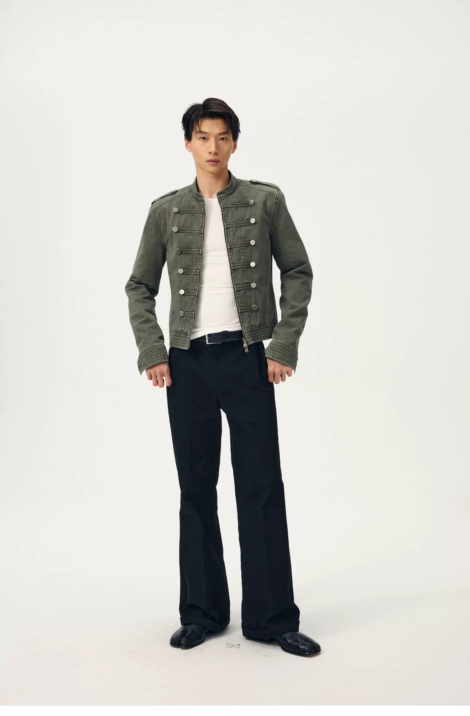 Olive Regiment Cropped Field Jacket