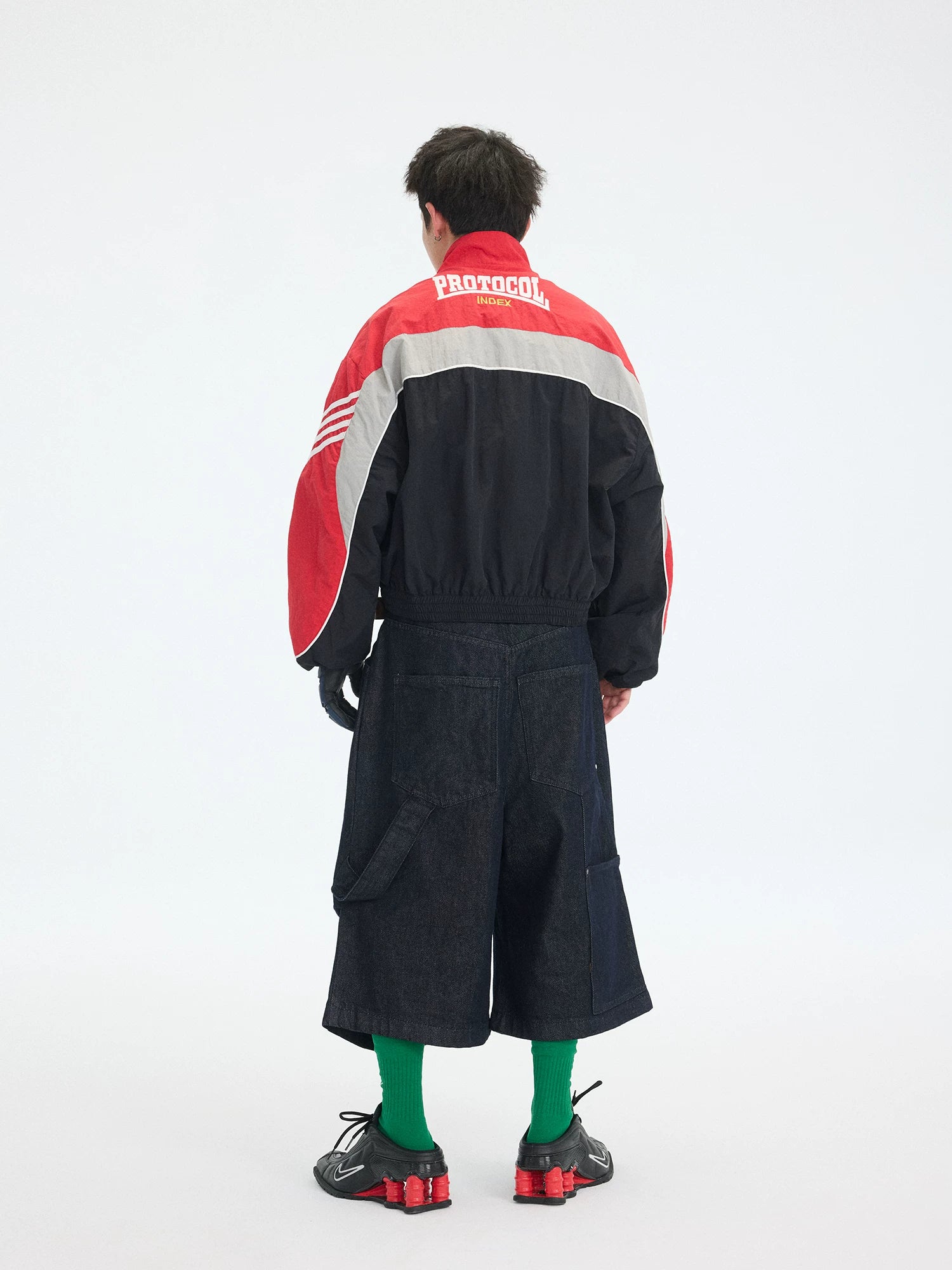 Protocol Sprint Stripe Cropped Track Jacket