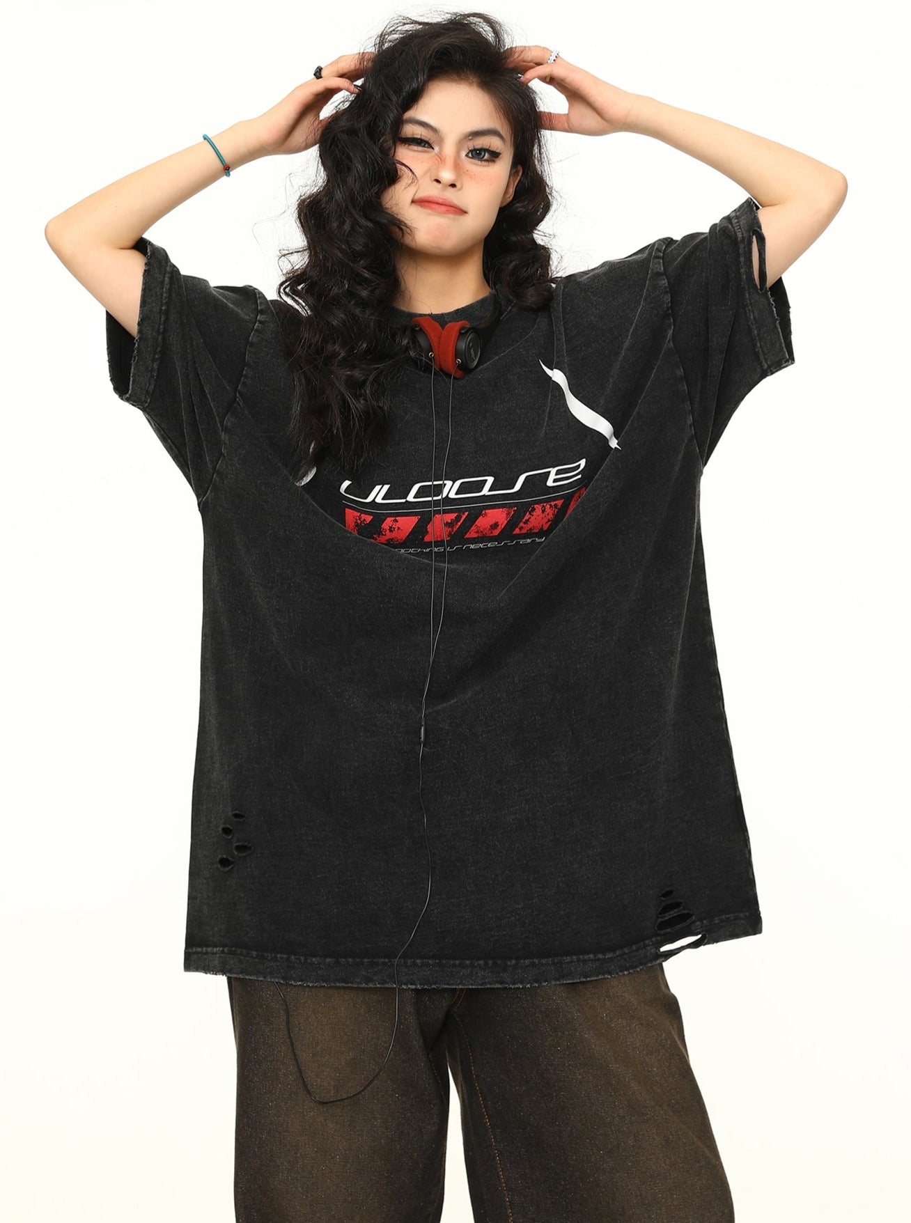 ULOOSE Distressed Oversized T-Shirt