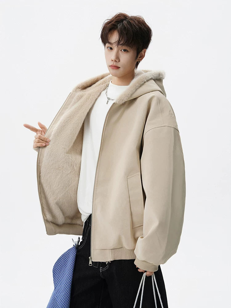Dunecloud Plush‑Lined Hooded Bomber