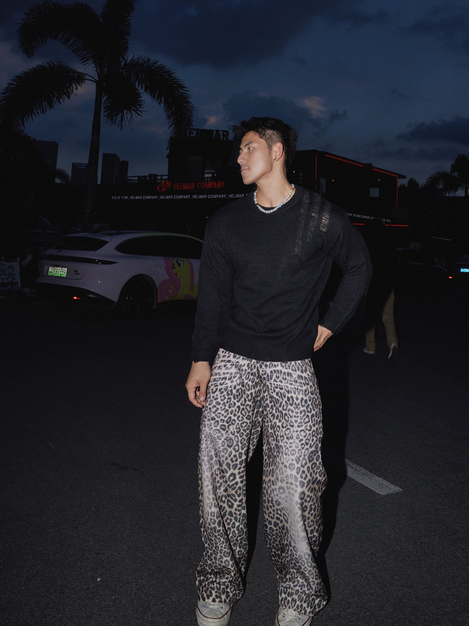 Misty Panel Textured Knit Sweater