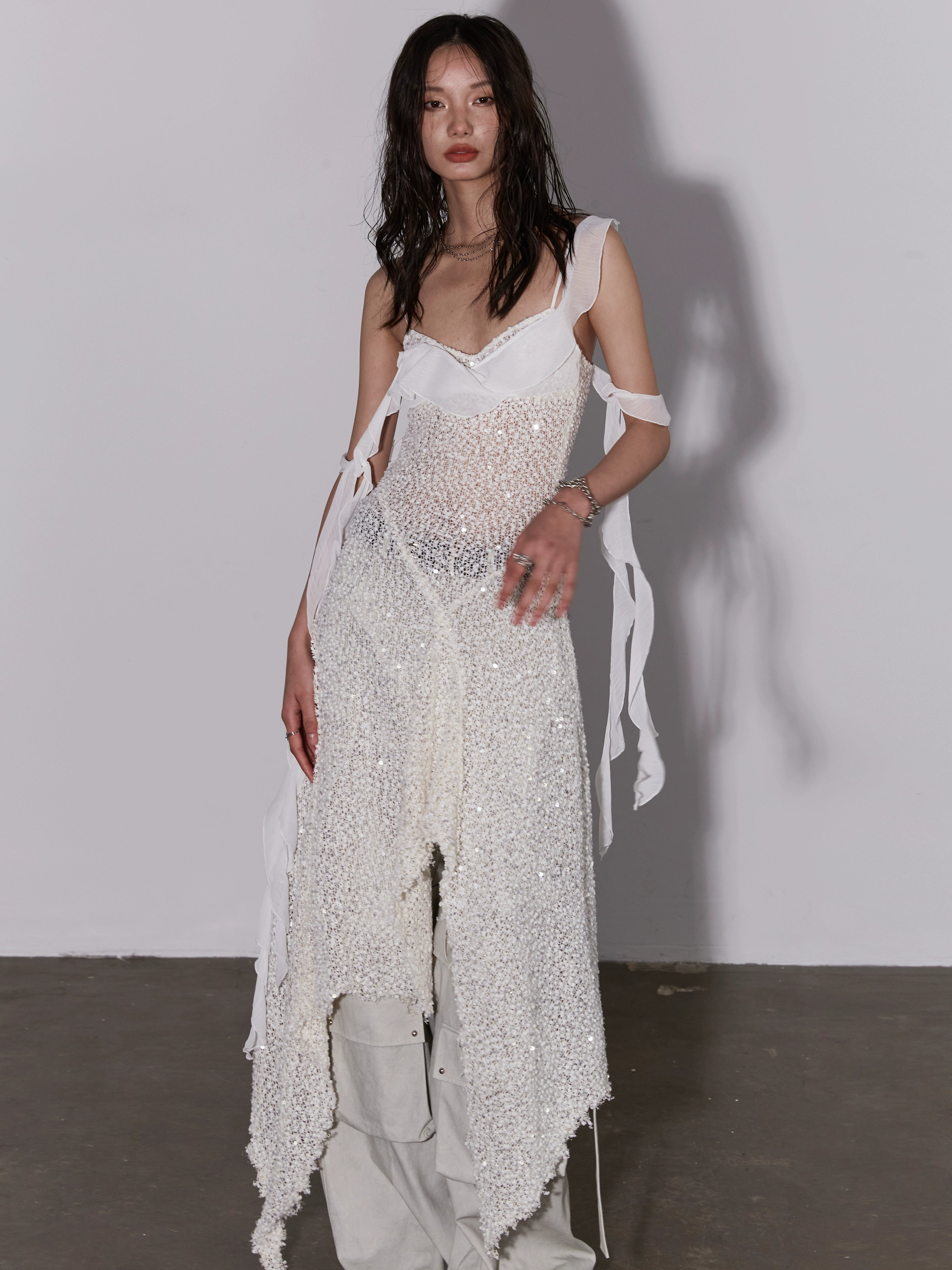 Sequin Mesh Layered Dress