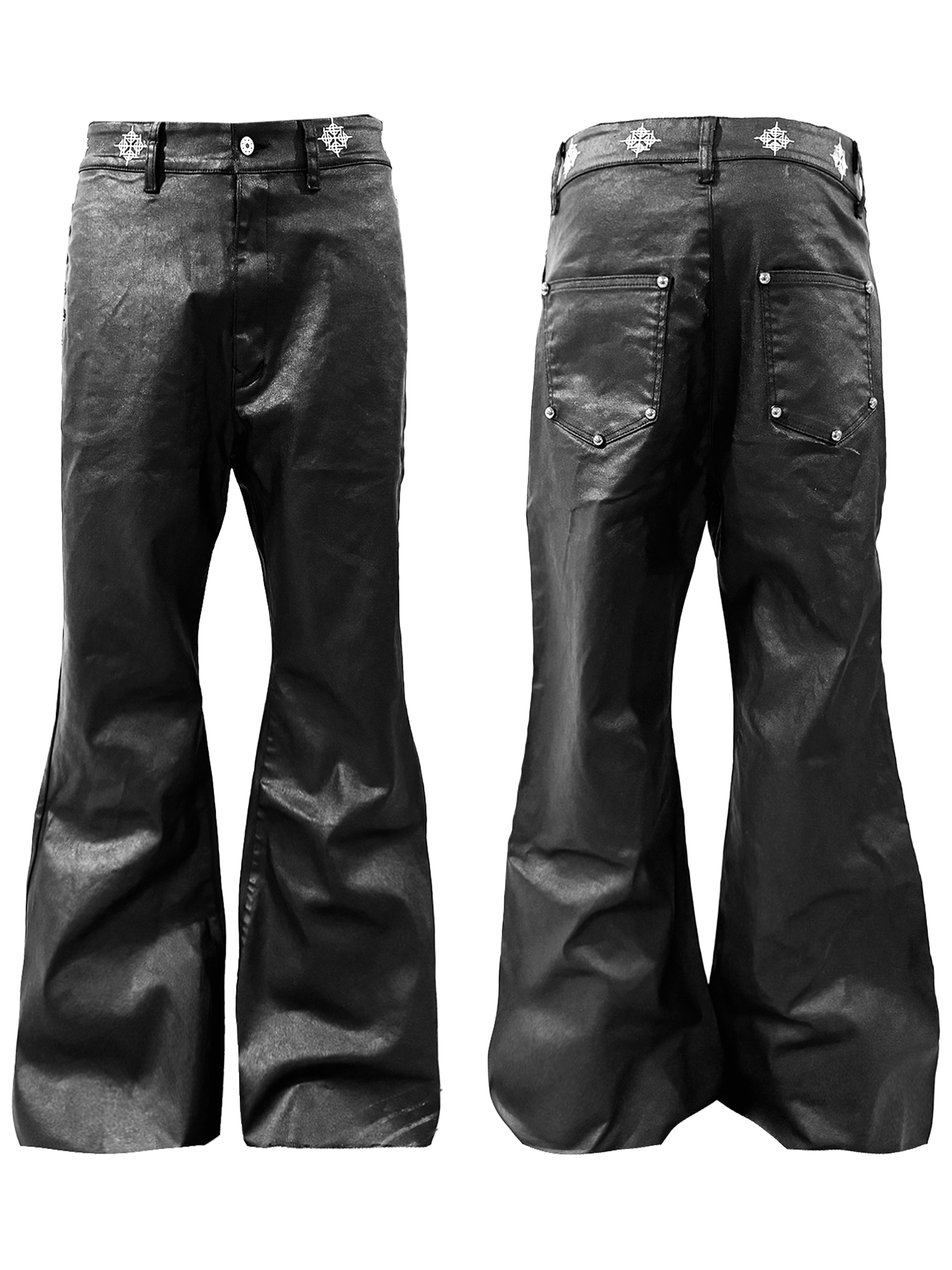 Obsidian Flux Waxed Wide Jeans