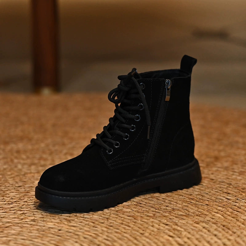 Midnight Cozy Lined Combat Boots