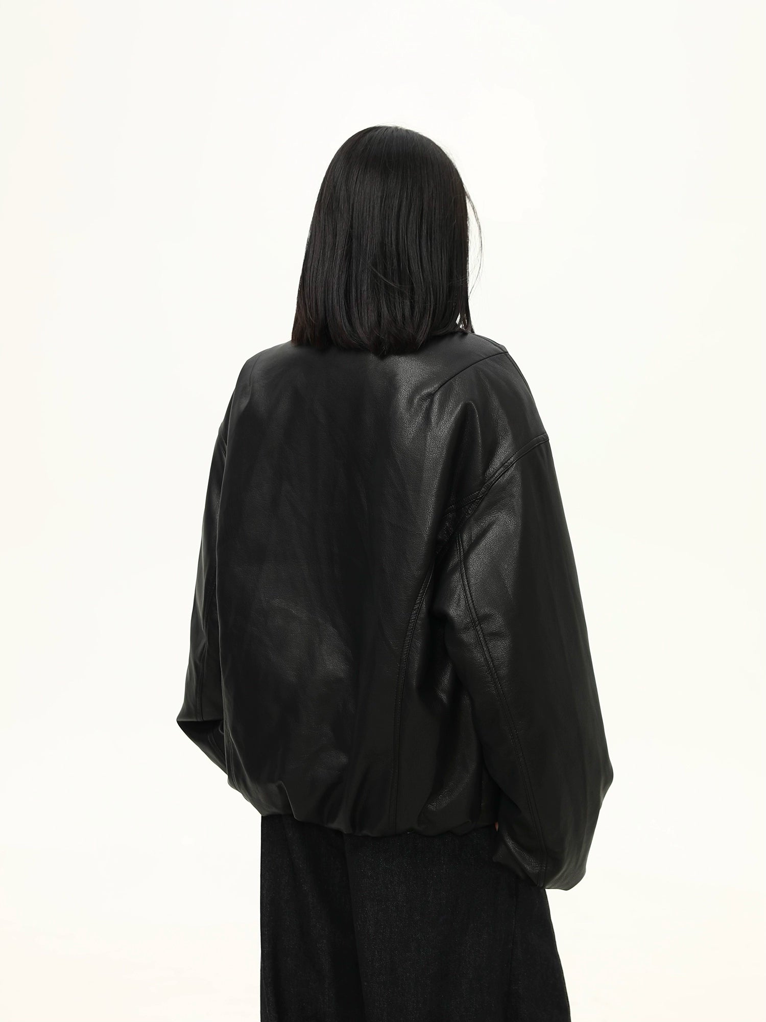 Midnight Drift Oversized Faux Leather Jacket