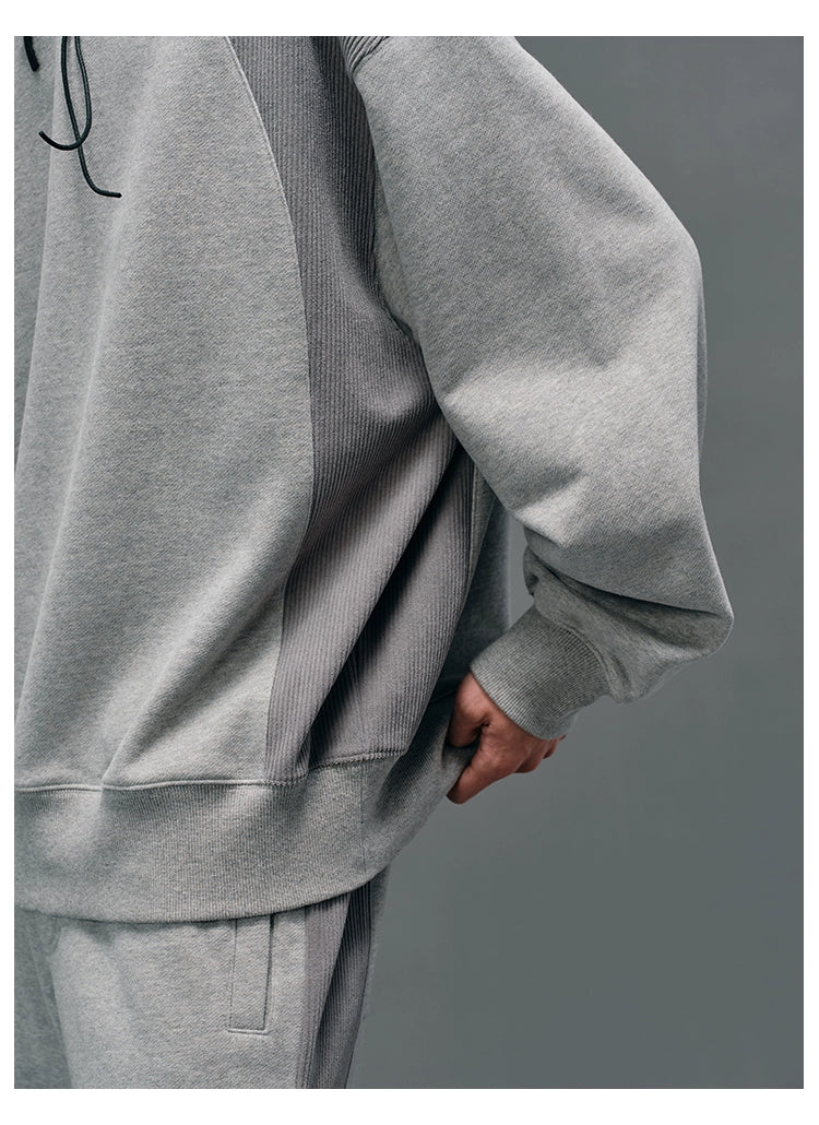 Panel Structural Sweatshirt & Athletic Pants Set