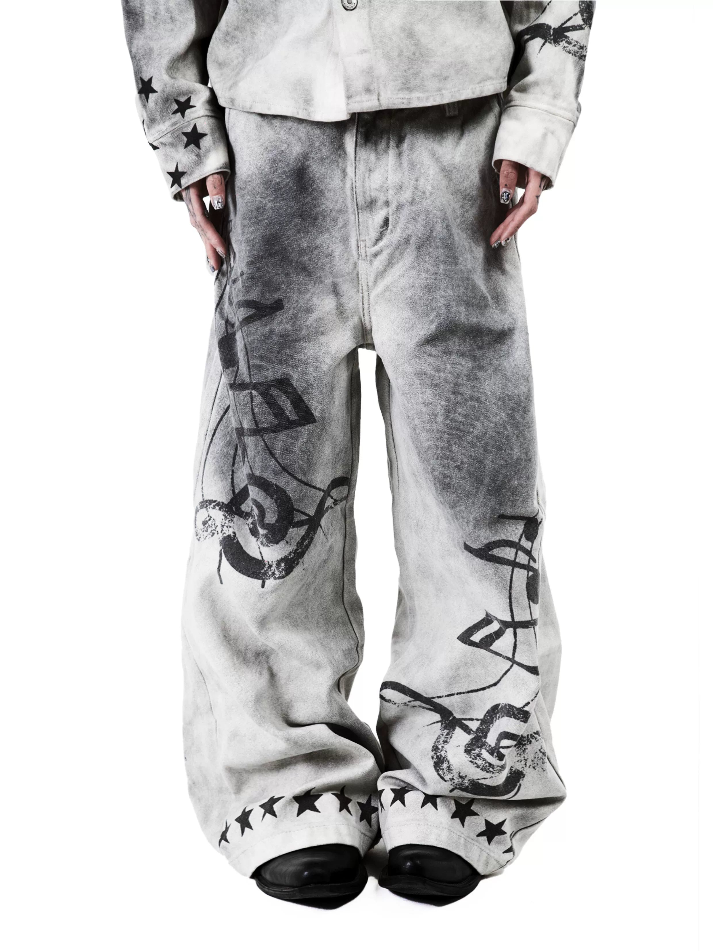 Echo Riff Star Hem Wide Jeans