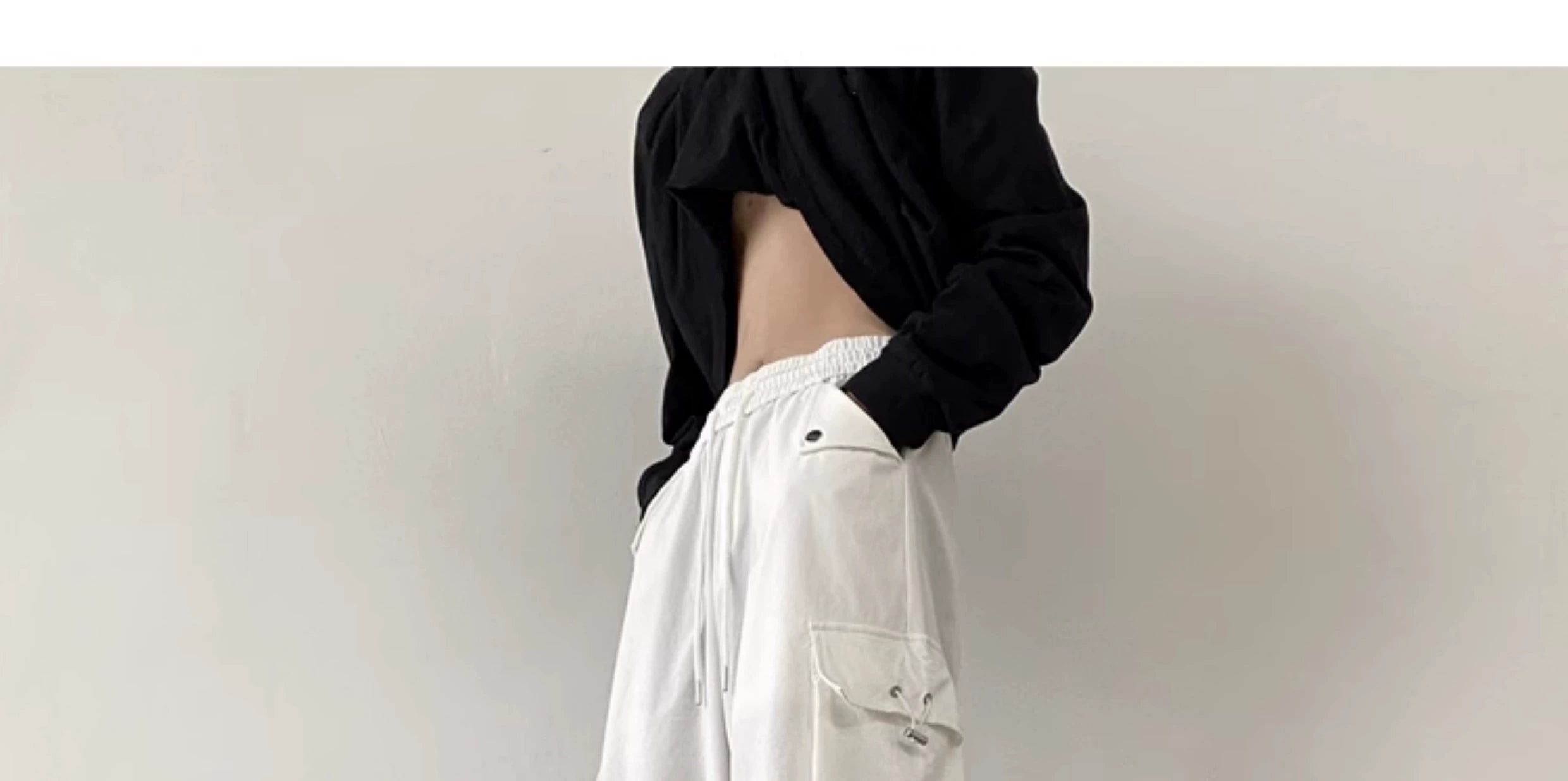Baggy Black Cargo Street Pants