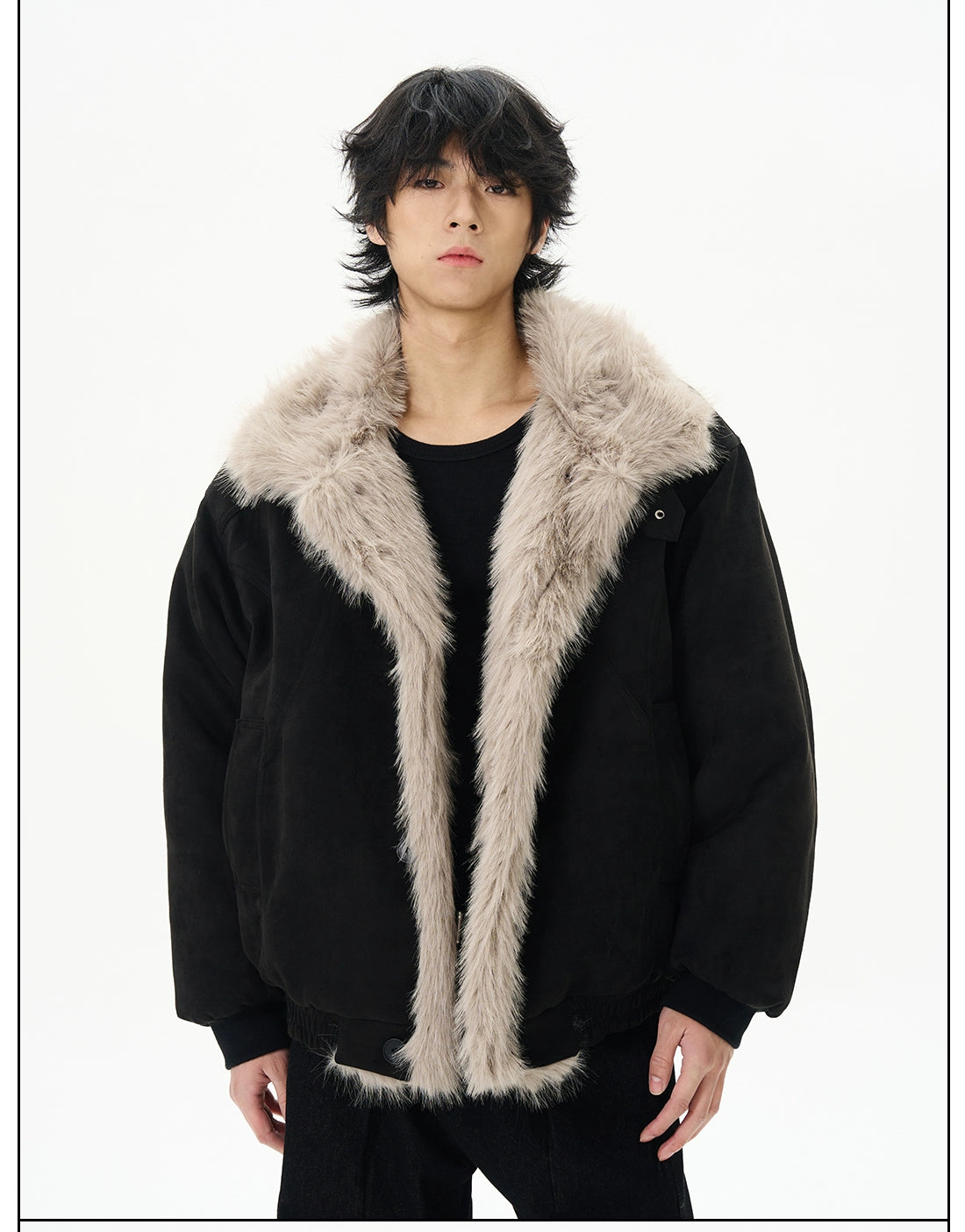 Faux Shearling Aviator Jacket