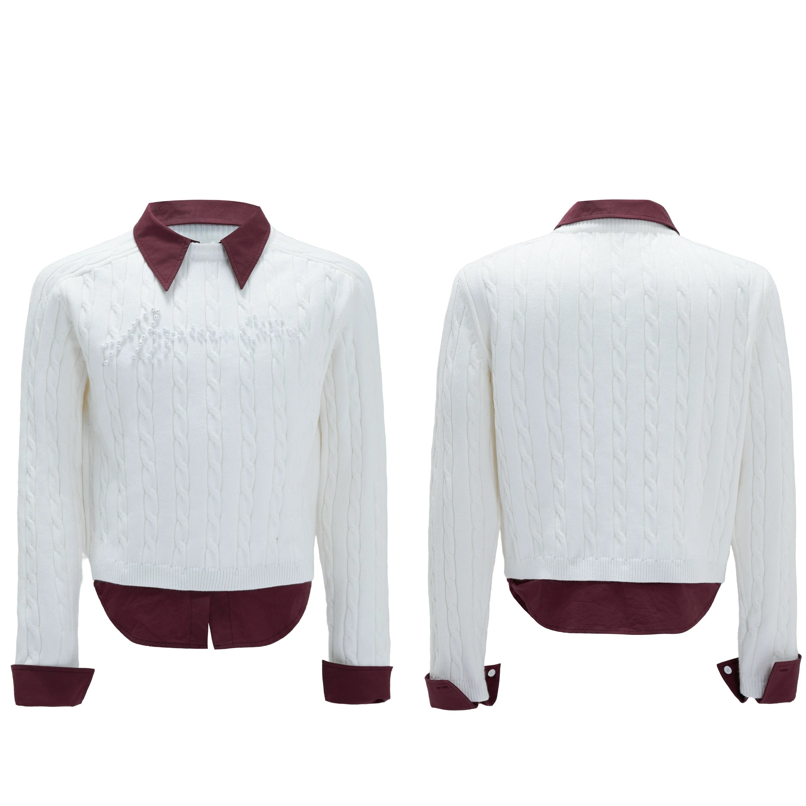 Crystal Script Cable Sweater