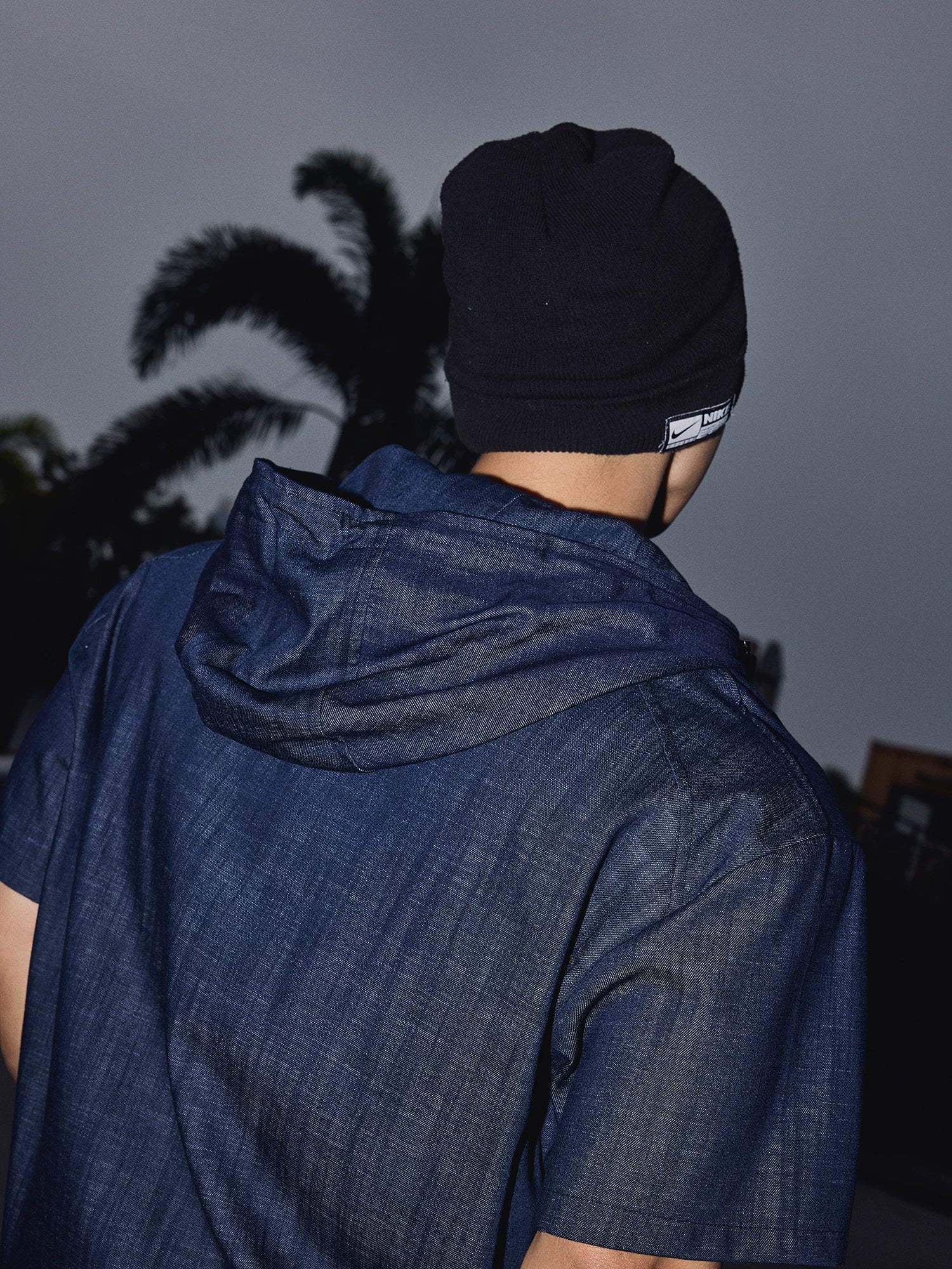 Indigo Hooded Pullover Top
