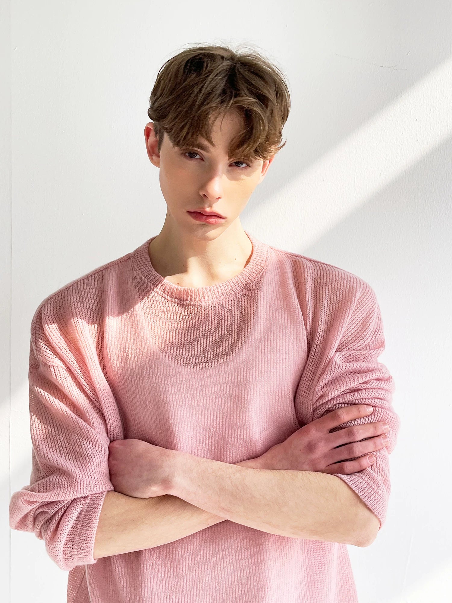 Blush Haze Sheer Knit Sweater