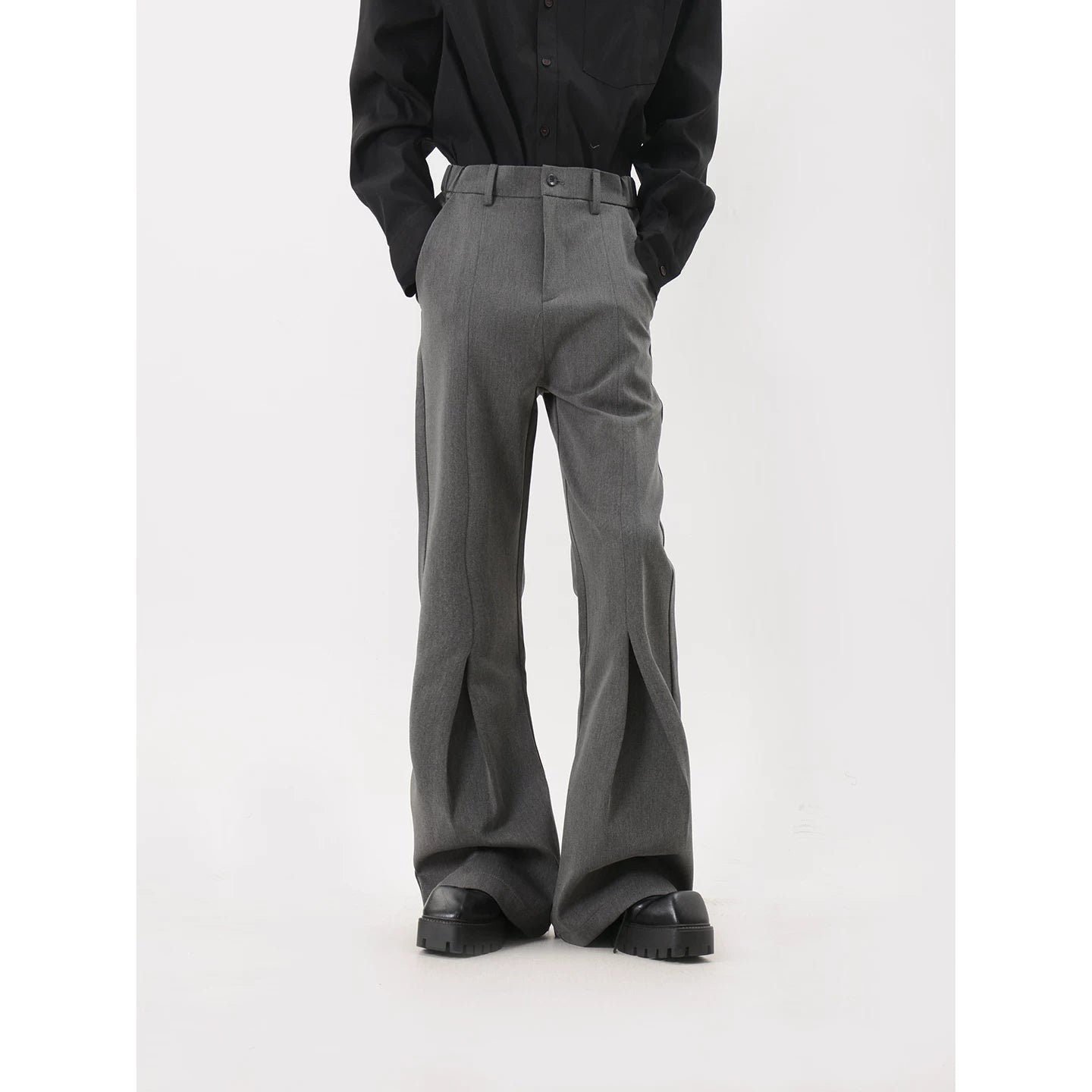 Slate Crease Sculpted Flare Trousers