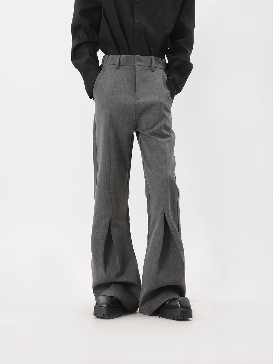 Slate Crease Sculpted Flare Trousers