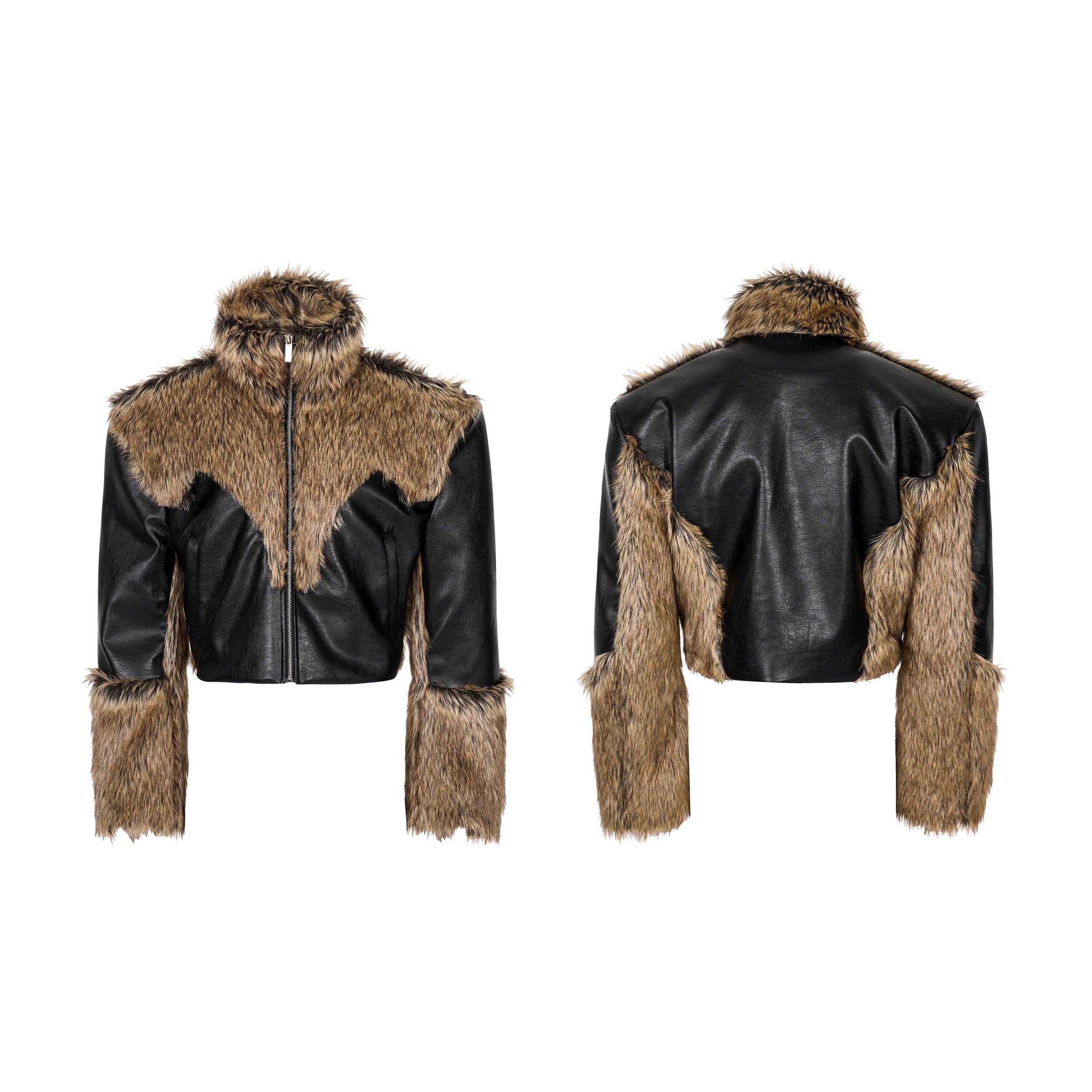 Wildfang Midnight Faux Fur Moto Jacket and Pants Setup