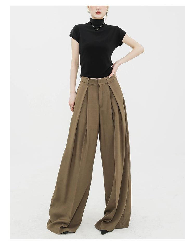 Dramatic Noir Wide-Leg Palazzo Pants