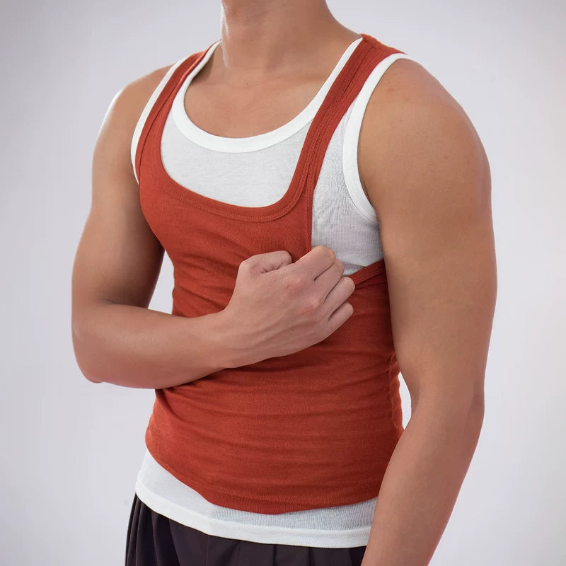 Layered Ember Double Tank Top